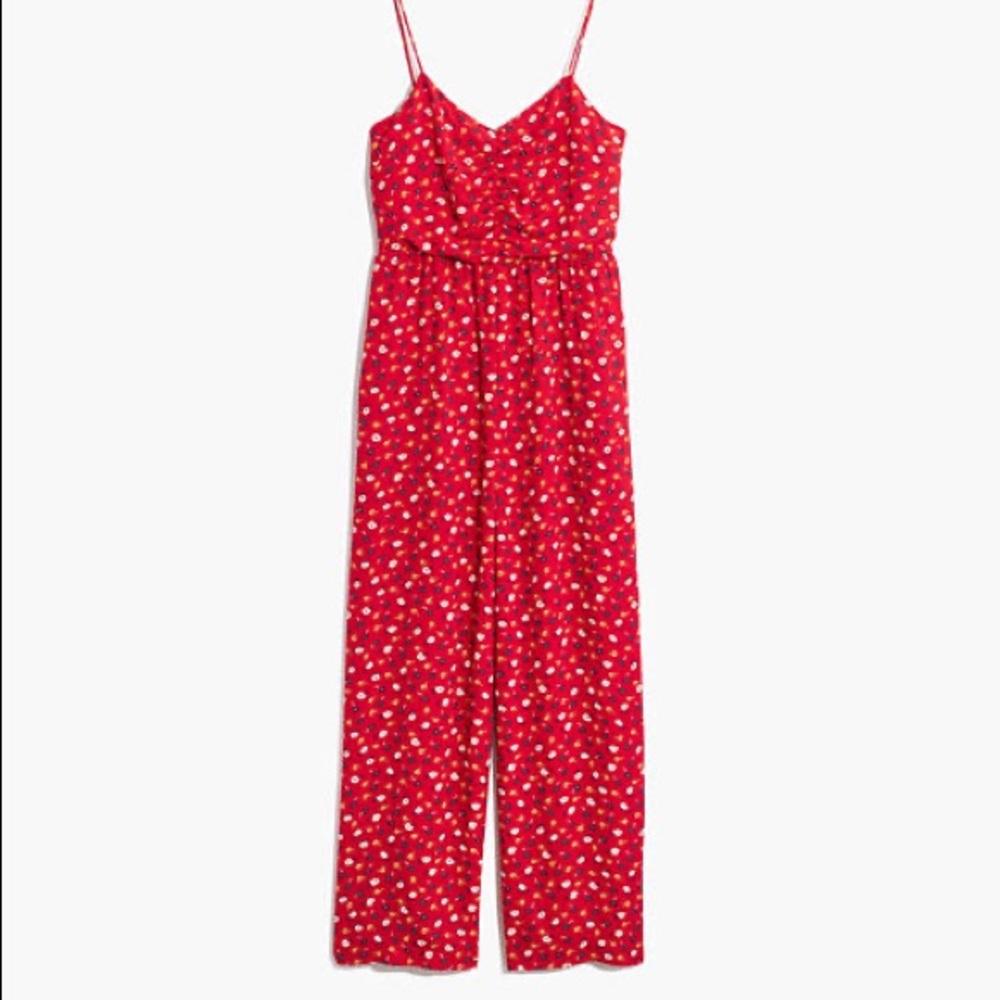 Ruched Wide-Leg Jumpsuit